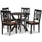 Baxton Studio Wanda Modern Two-Tone Dark Brown and Walnut Brown Finished Wood 5-PC Dining Set 178-11384-10902-Zoro - alternate 1